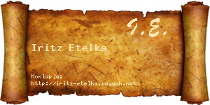 Iritz Etelka névjegykártya